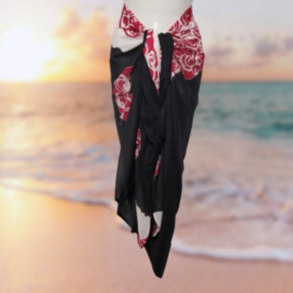 Cover Up Handpainted Cotton Batik Coverups Strapless Dress Wrapskirt Home Accent - Picture 6 of 6